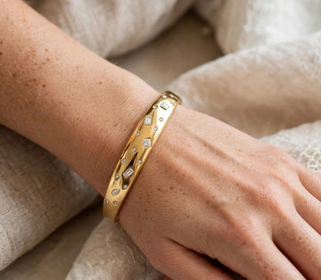 Luxury Gold-Plated Crystal Cuff Bangle Bracelet for Women
