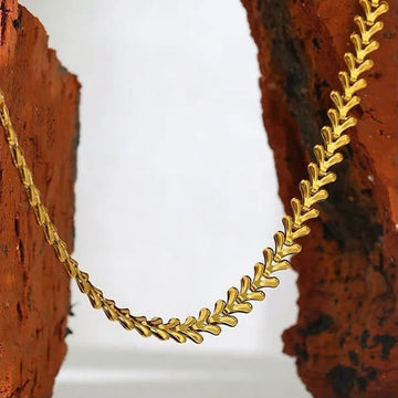 Elegant Gold-Plated Leaf Chain Necklace for Women