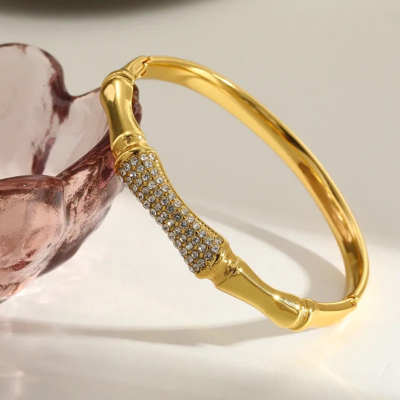 Elegant Gold-Tone Crystal Bangle for Women | Zariya Jewels