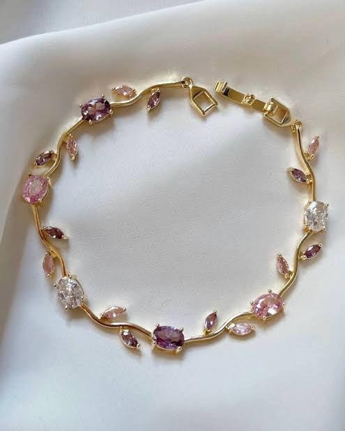 Multicolor Gemstone Gold-Tone Bracelet – Elegant Statement Jewelry